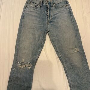 AGOLDE Woman’s Light Blue Distressed Jeans